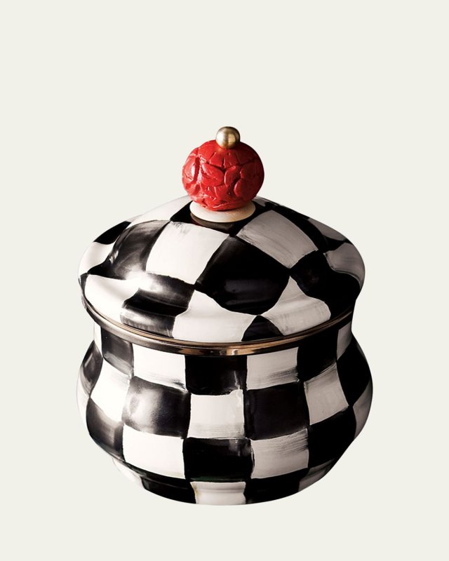 Courtly Check Enamel Lidded Sugar Bowl